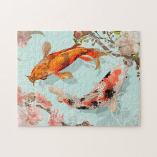 Koi Jigsaw Puzzles | Zazzle.co.uk corner piece puzzles japanese koi
