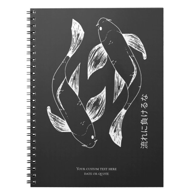 Japanese Koi Personalised Minimalist Notebook (Front)