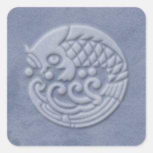 Japanese koi square sticker