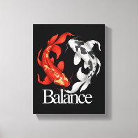 Japanese Koi Yin Yang of Balance Zen Inspired