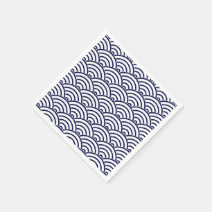 Japanese Koinobori Fish Scale in Delft Blue Napkin
