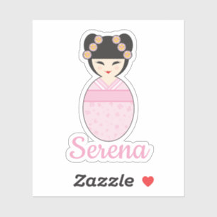Japanese Kokeshi Doll in Pink Design