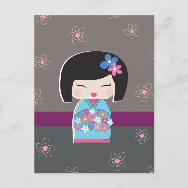 Japanese Kokeshi Doll postcard (Front)