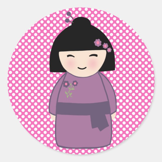 Japanese Kokeshi Doll Sticker (Front)