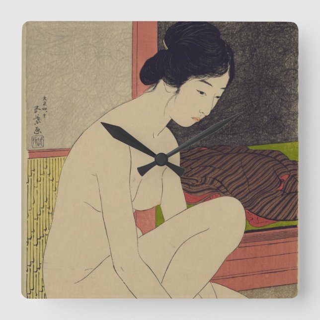 Japanese Lady After Bath Accent Clock (Front)