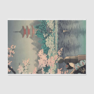 Japanese Lady by Lake Tissue Paper