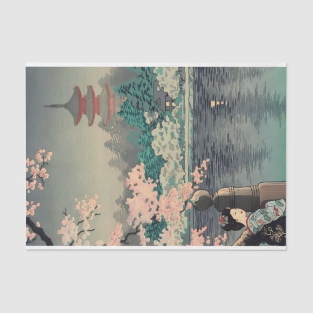 Japanese Lady by Lake Tissue Paper (Front)