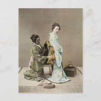 Japanese Lady Geisha Asian Vintage Art Postcard