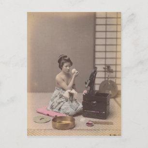 Japanese Lady Geisha Asian Vintage Art Postcard