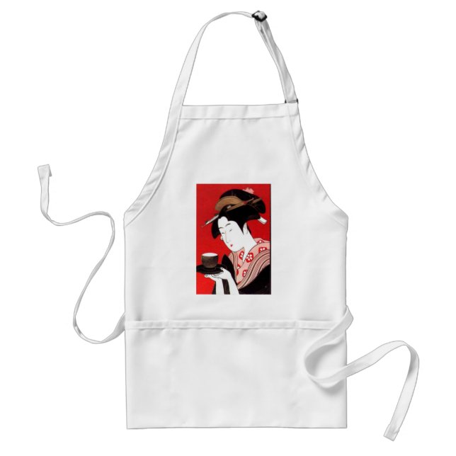 Japanese Lady Tea Serving Ceremony Art Print Standard Apron (Front)