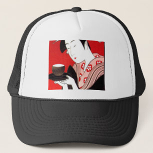 Japanese Lady Tea Serving Ceremony Art Print Trucker Hat