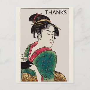 Japanese Lady, Thanks,ありがとう Postcard