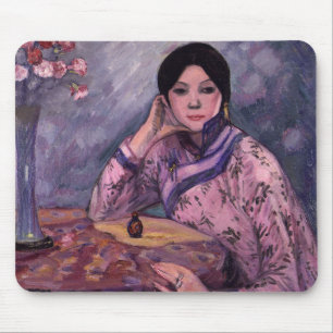 Japanese Lady with a Perfume Bottle Mouse Mat
