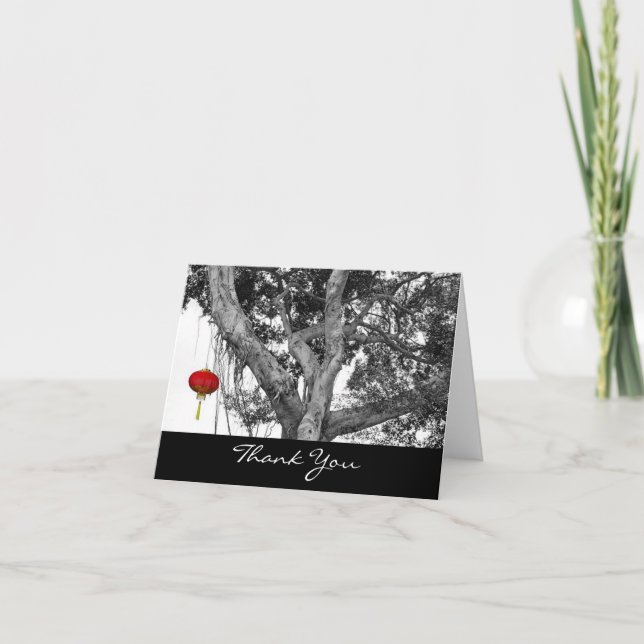 Japanese Lanatern Folded Thank You Card (Front)