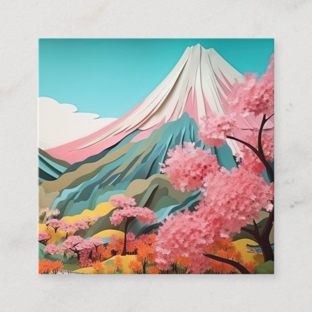 Japanese Landscape 3D Effect Background Calling Card (Front)