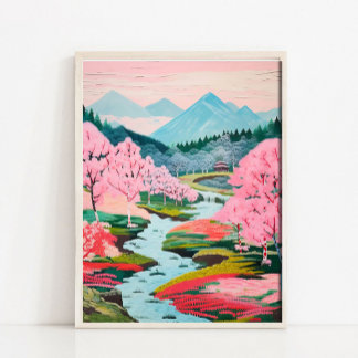 Japanese Landscape Art Painting, Japanese Poster,  Poster