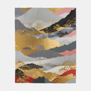 Japanese Landscape Fleece Blanket