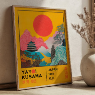 Japanese Landscape Retro Yayoi Kusama Exhibition Poster