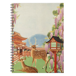 JAPANESE Landscape sacred deer of Nara temple Notebook