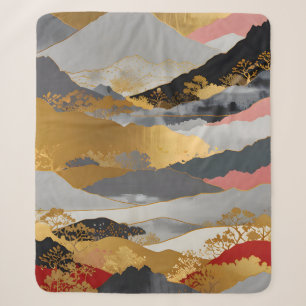 Japanese Landscape Sherpa Blanket