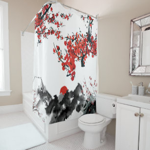 Japanese landscape Shower Curtain