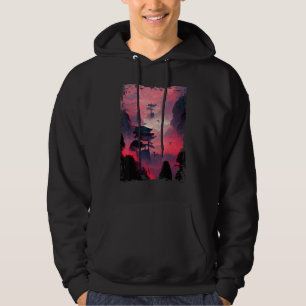 Japanese Landscape Vaporwave Mountain Nature 1 Hoodie