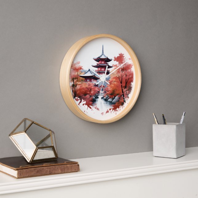 Japanese Landscape with Pagoda Clock (Office)