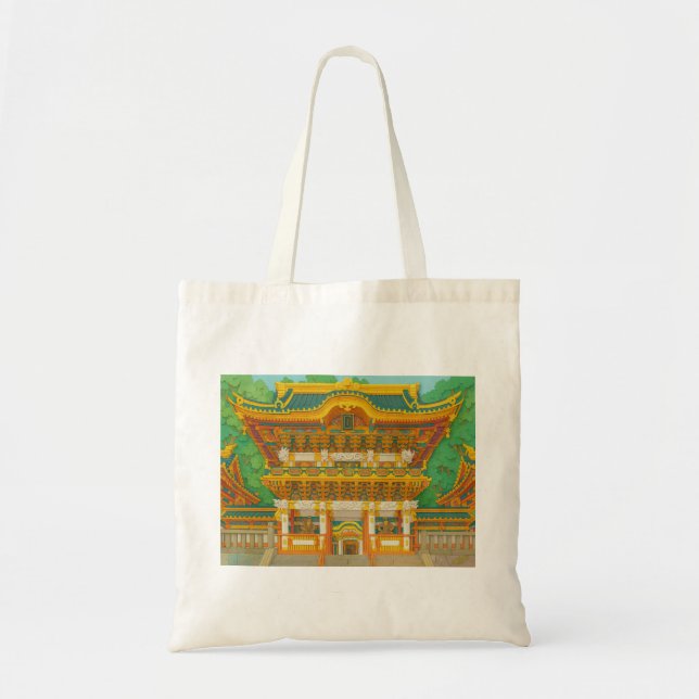 JAPANESE Landscape | Yomeimon Gate | Paper Cutting Tote Bag (Front)