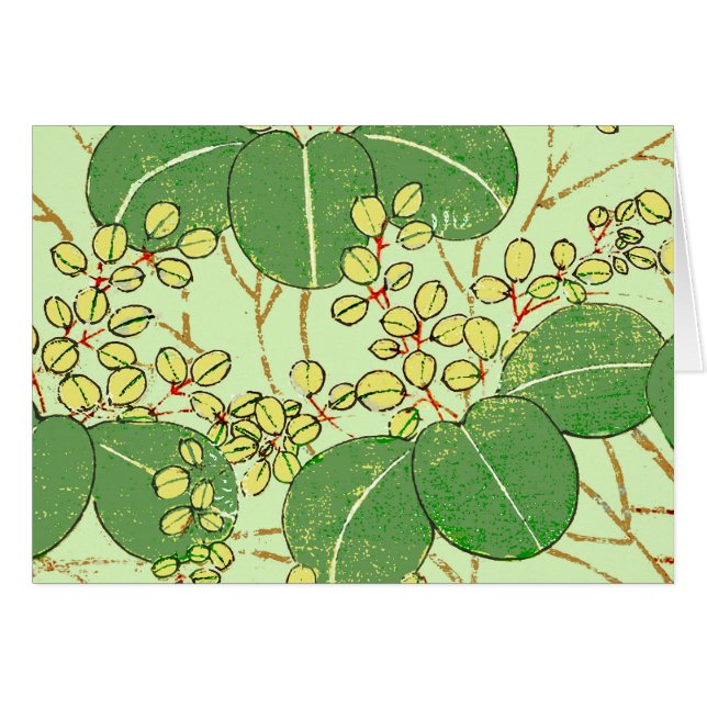 Japanese Leaf Floral Botanical Art Pattern (Front Horizontal)