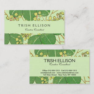 Japanese Leaf Floral Botanical Art Pattern Business Card