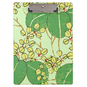 Japanese Leaf Floral Botanical Art Pattern Clipboard