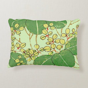 Japanese Leaf Floral Botanical Art Pattern Decorative Cushion