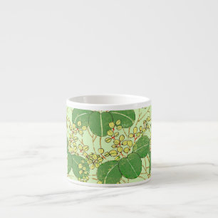 Japanese Leaf Floral Botanical Art Pattern Espresso Cup