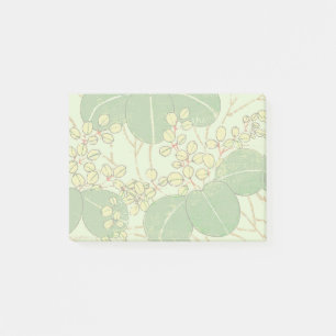 Japanese Leaf Floral Botanical Art Pattern Post-it Notes