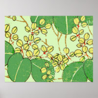 Japanese Leaf Floral Botanical Art Pattern