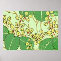 Japanese Leaf Floral Botanical Art Pattern