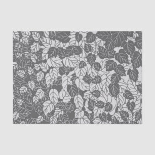 Japanese Leaf Print, Light and Dark Grey / Grey Tissue Paper