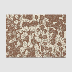 Japanese Leaf Print, Taupe Tan and Beige Tissue Paper