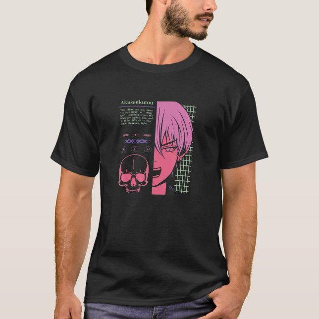 Japanese Lofi Boy Anime Character - Japan Aestheti T-Shirt (Front)