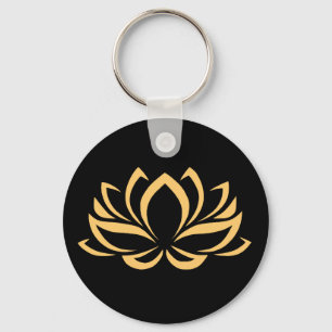 Japanese Lotus Flower Blossom Key Ring