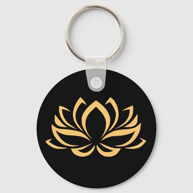 Japanese Lotus Flower Blossom Key Ring (Front)
