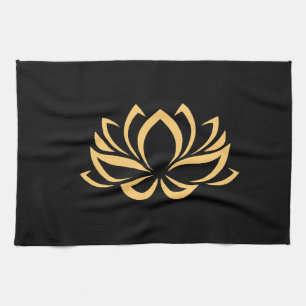 Japanese Lotus Flower Blossom Tea Towel