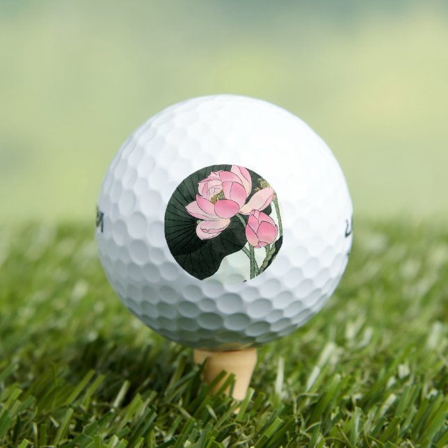 Japanese Lotus Flower - Vintage Fine Art Golf Ball (Insitu Tee)
