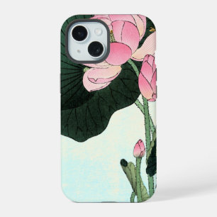Japanese Lotus Flower Vintage Fine Art iPhone 15 Case