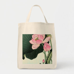 Japanese Lotus Flower - Vintage Fine Art Tote Bag