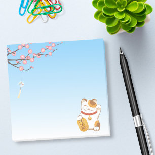 Japanese Lucky Calico Cat, Maneki Neko Post-it Notes