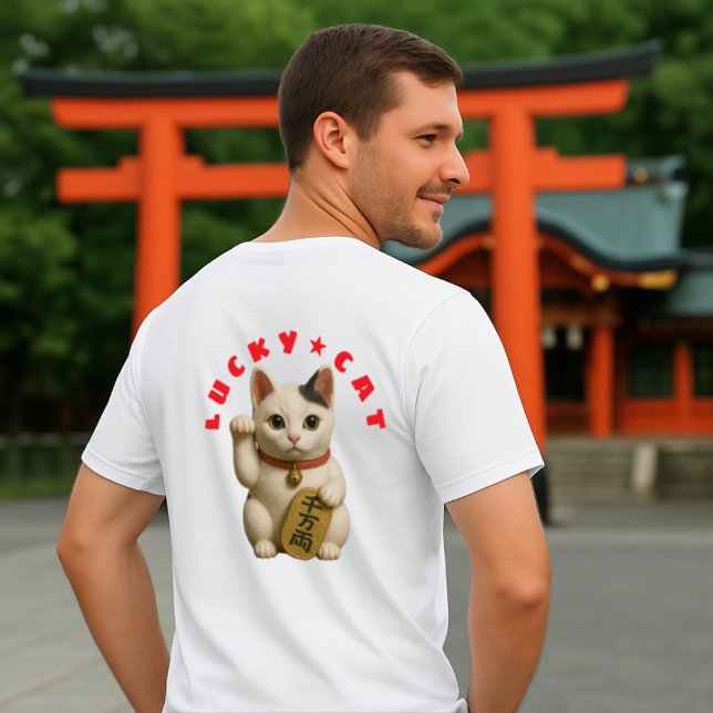Japanese Lucky Cat Charm T-Shirt (Images are for illustrative purposes only. It is different from the actual product.)