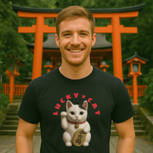 Japanese Lucky Cat Charm T-Shirt
