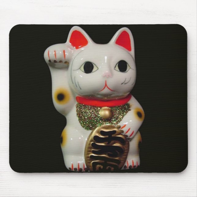 Japanese Lucky Cat MANEKI NEKO mouse pad (Front)