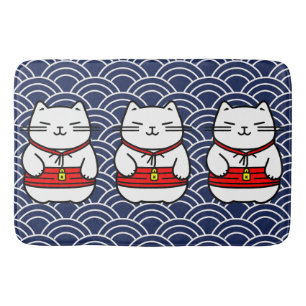 Japanese Lucky Cat or Maneki-Neko Bath Mat